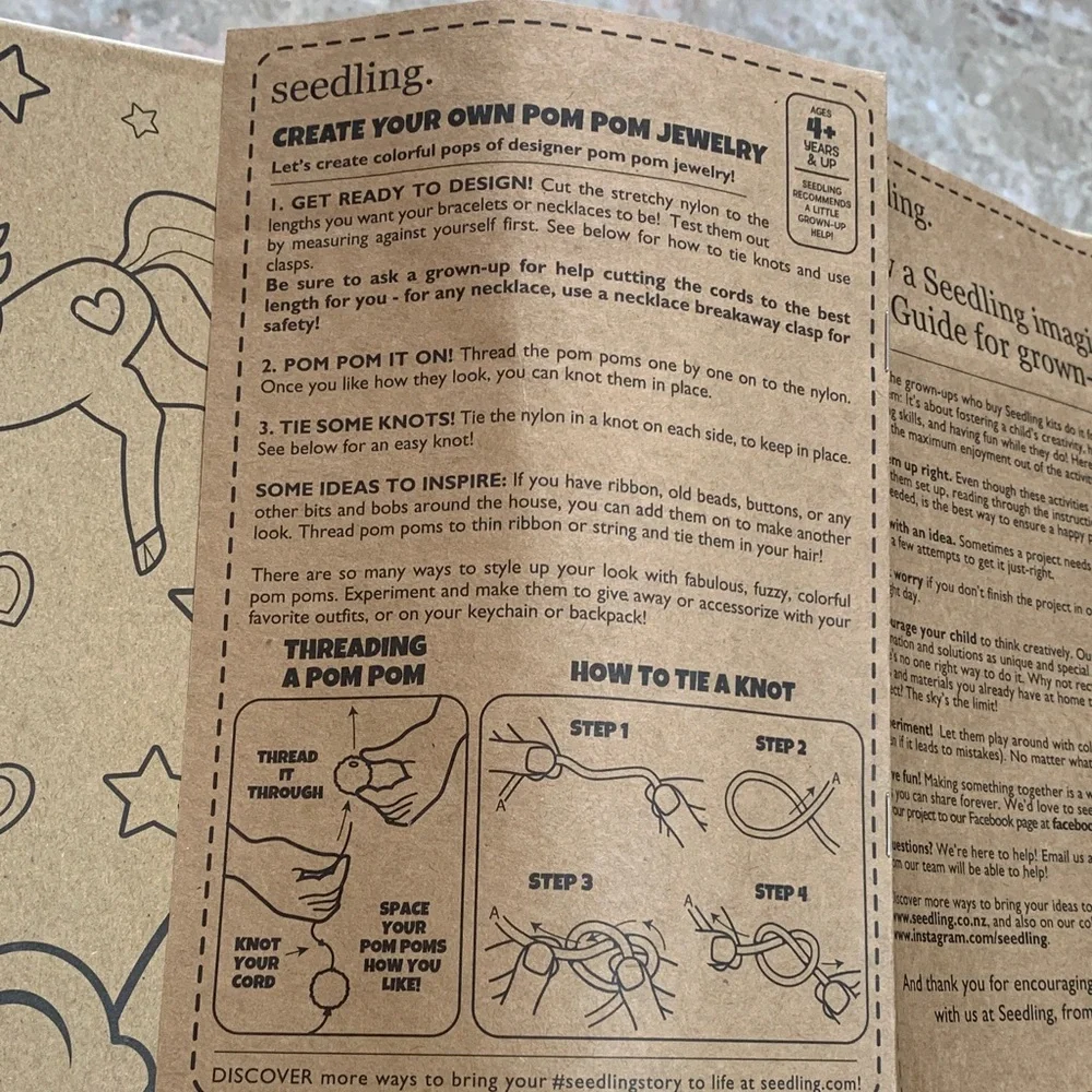 Sow a Seedling imagination: Guide for Grown Up. Creative Learning Kit for Kids.